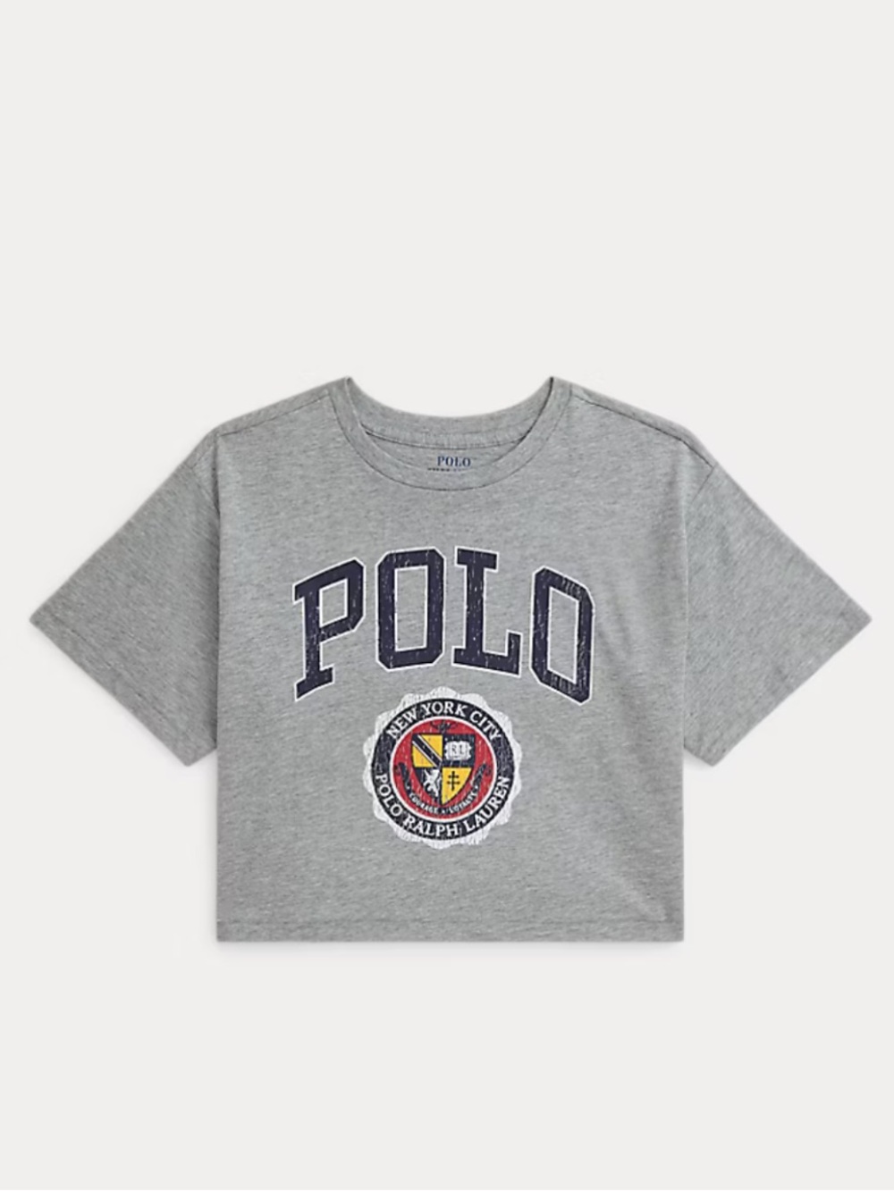 NWT Polo Ralph Lauren Girls Logo Crest Cotton Jersey Boxy Tee Classic Premium